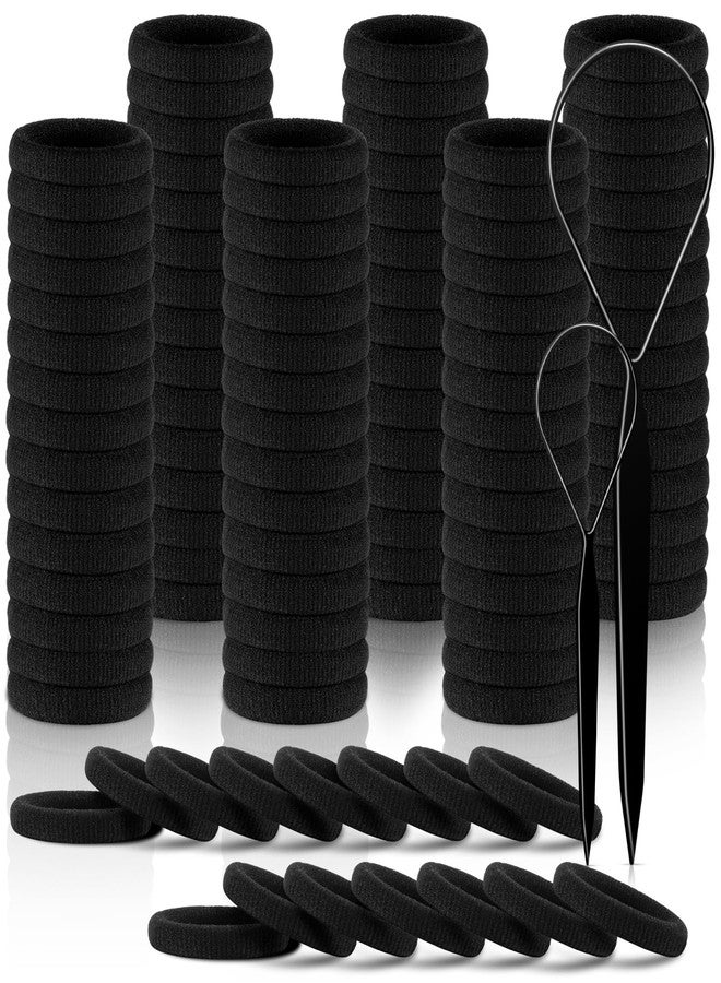 IKOCO 150PCS Hair Ties, IKOCO Cotton Small Hair Ties for Little Girls, Baby and Kids, Black Seamless Ponytail Holders - Image 1